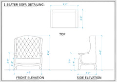 Royal Look Premium Wooden Black Sofa Set