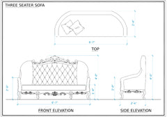 Classic Look Solid Wood Parga Sofa and Chair set