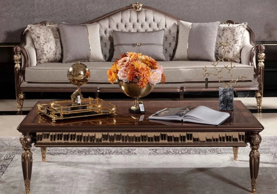 white and brown mix wooden sofa and table