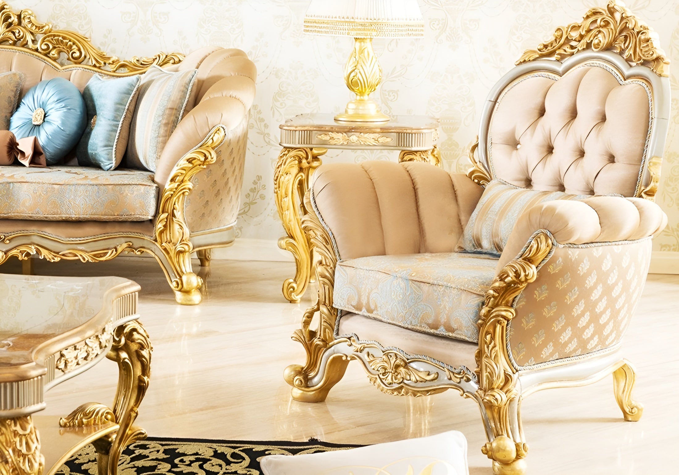 royal golden sofa chair