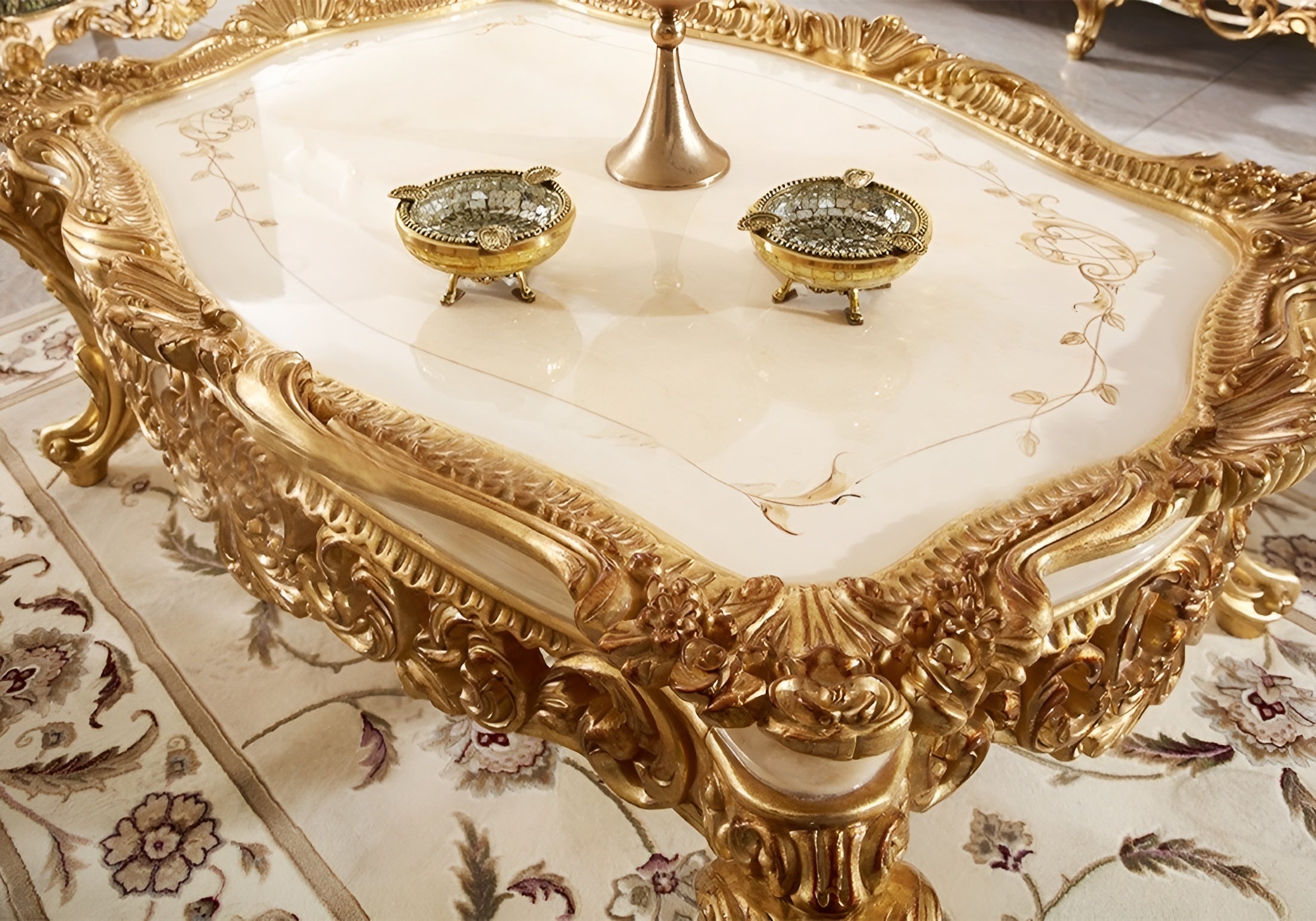 Heavy wooden crafted royal center table