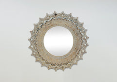 Antique Heavy Carved Wooden Handicrafts Mirror Frame