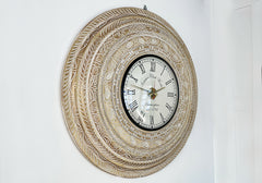 Antique Premium Wooden Round Wall Clock Handicraft