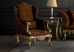 Luxury Sleek Design Wooden Handcrafted Carving Sofa Set