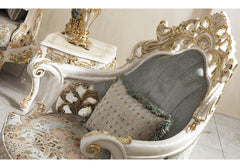 golden and white color wooden carving