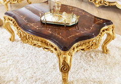brown and golden color mix center table