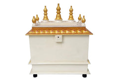 Luxurious White and Gold Teak Wooden Temple
