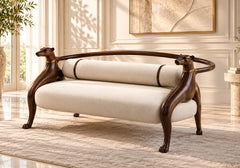 Royal Stag Sculpted Solid Teak Wood Single 2-Seater Sofa