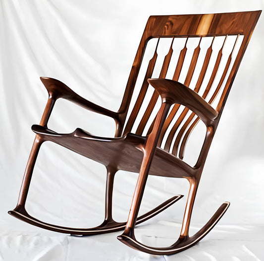 Solid Teak Wood Rocking Chair