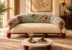 Blossom Heritage Luxury calm 2-Seater Sofa with Center Table