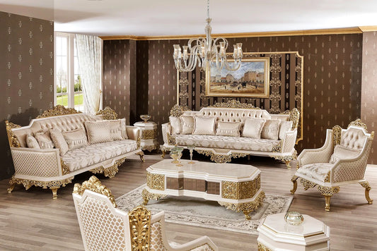 royal white color sofa set