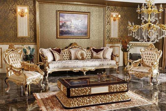 Royal Golden Color Sofa Set