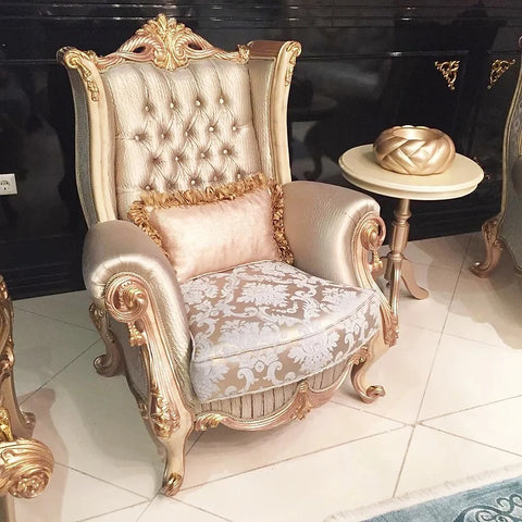 Golden-white color sofa chair