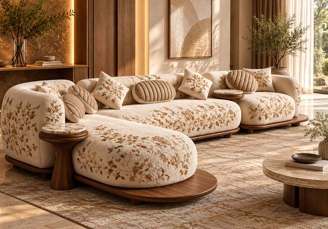 Meadow Heritage Luxury Sectional Sofa Set with Coffee Table
