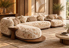 Meadow Heritage Luxury Sectional Sofa Set with Coffee Table