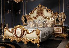 A bed set of solid teakwood