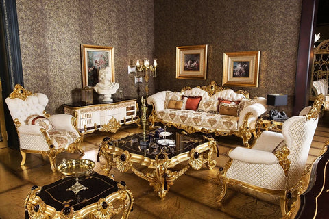 Royal look white color sofa set