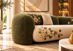Botanical Bloom Premium 3-Seater Sofa Set with Coffee Tables