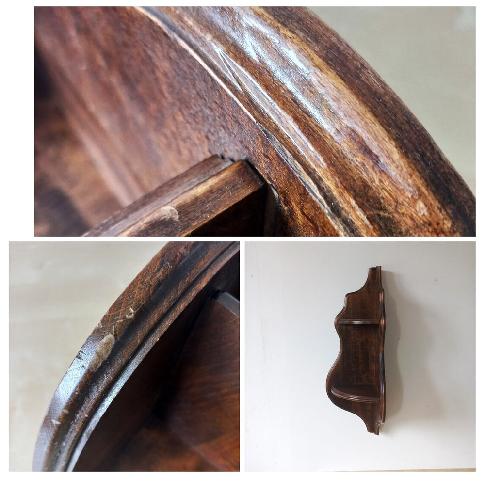 Antique Style Teakwood Corner Shelf