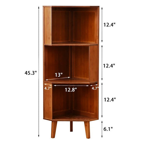 Modern Style Teakwood Corner Bookcase