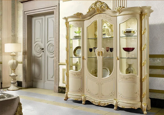 Cream color luxury wooden vitrine