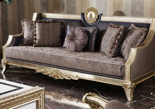 bronze color wooden 3 seater sofa