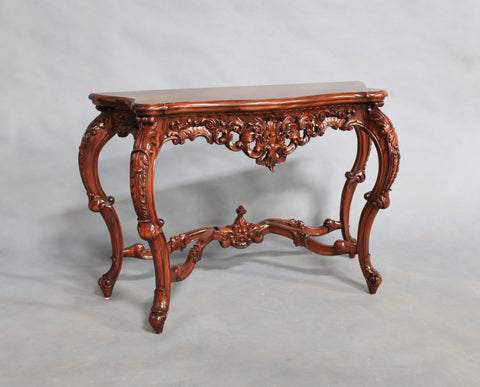 Royal Luxury Solid Teak Wood Hand Carved Console Table