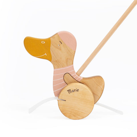 Wooden Duck Push Toy for Toddlers