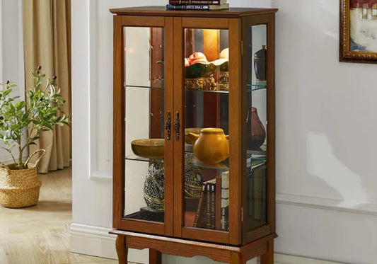 Glass door wooden classic vitrine