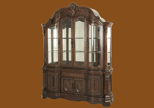 Royal style dark brown color vitrine