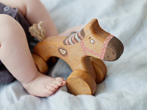 Wooden Pull Toy Horse for Kids