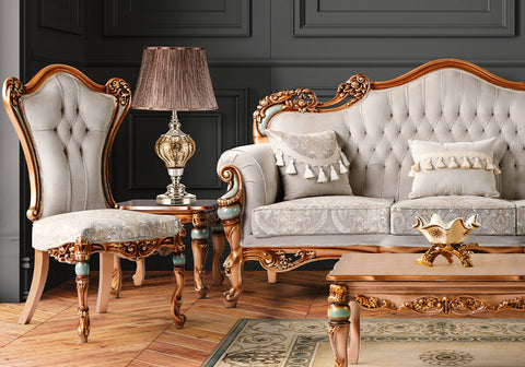 Elegance Wooden Handcrafted Luxury Carving Sofa Set