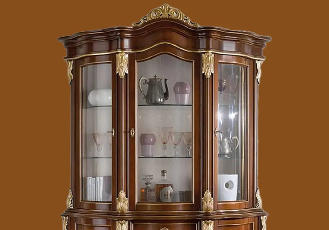 close view of royal brown vitrine