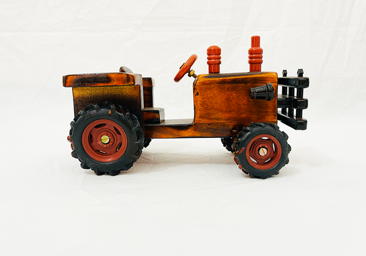 Wooden Brown Tractor Kids toy