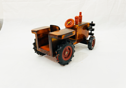 Wooden Brown Tractor Kids toy