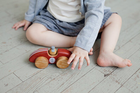 Wooden Race Car Toy for Toddlers