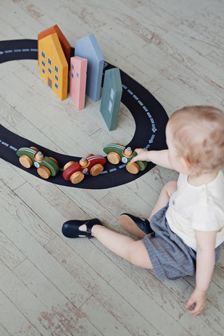 Wooden Race Car Toy for Toddlers