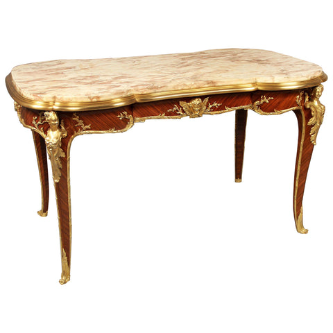 Luxury Carved Antique Bronze Mounted Centre Table