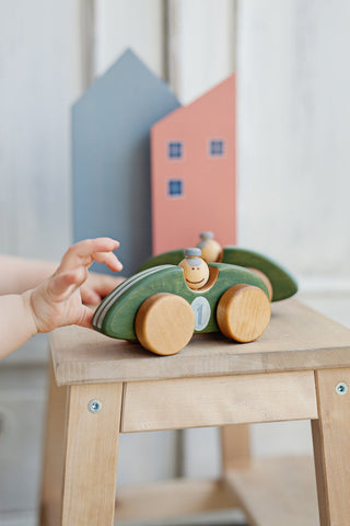 Handmade Wooden Toy Racing Car For Toddlers