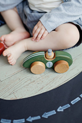 Handmade Wooden Toy Racing Car For Toddlers