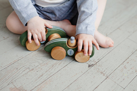 Handmade Wooden Toy Racing Car For Toddlers