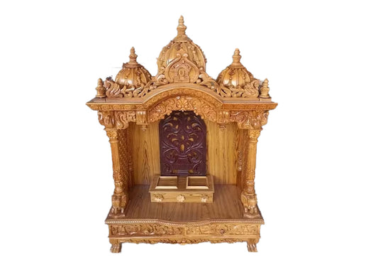 Natural hand carved temple for home