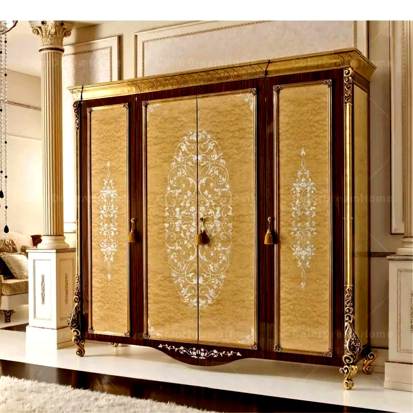 Royal Glossy Hand Carving Wardrobe