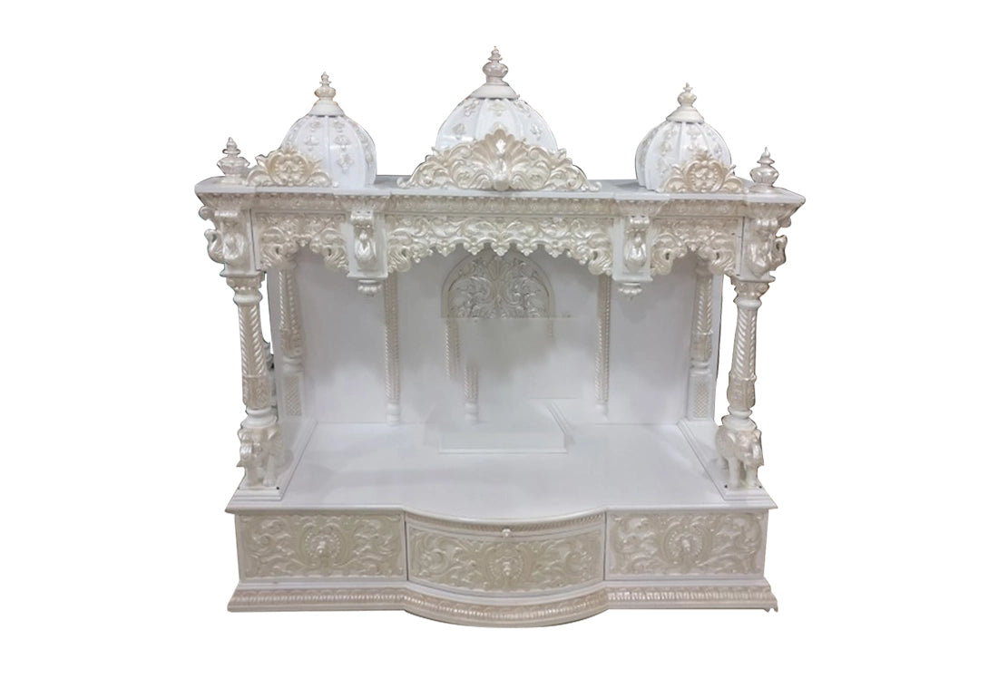 Marble look hand carved teakwooden temple