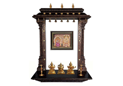 Mounted Wall Teak Wooden Temple