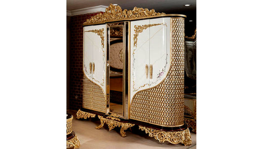 European Shimmer Style Hand Carving Wardrobe