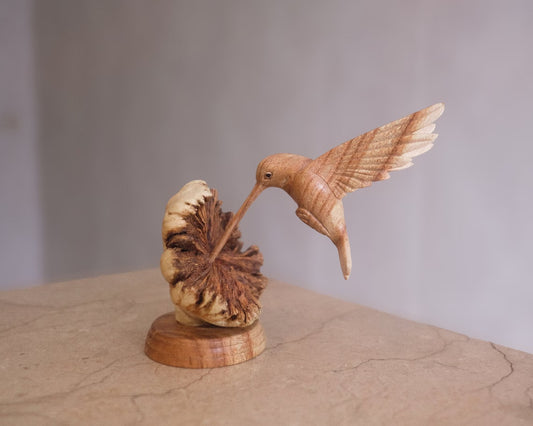 Beautiful Wooden Hand Carved Realistic Bird Art