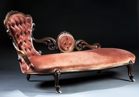 Royal Design Carved Victorian Chaise Lounge