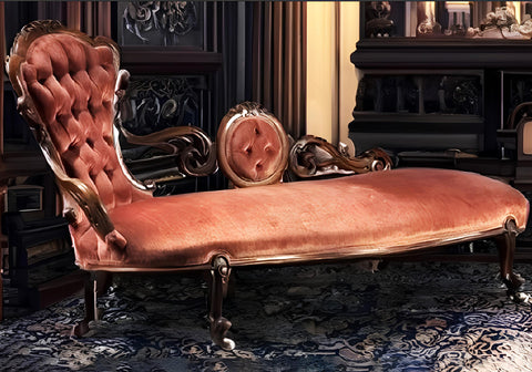 Royal Design Carved Victorian Chaise Lounge