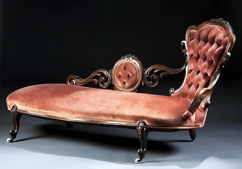 Royal Design Carved Victorian Chaise Lounge